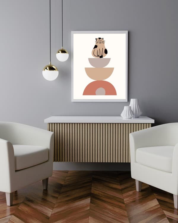 Abstrakt Katt Poster – Modern Väggkonst i Hög Kvalitet | Fotopapper 30×40 / 50×70 cm | Djurtavla & Inredning