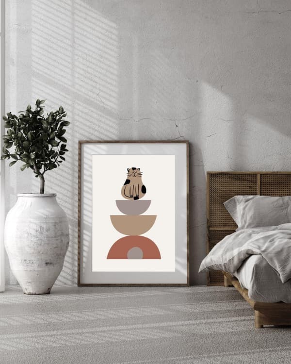 Abstrakt Katt Poster – Modern Väggkonst i Hög Kvalitet | Fotopapper 30×40 / 50×70 cm | Djurtavla & Inredning