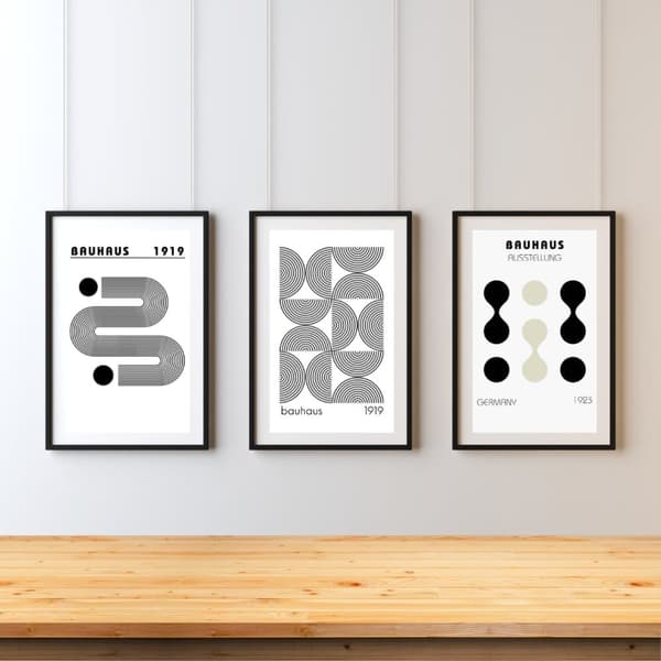 3 sBauhaus Ausstellung Poster – Ikonisk Designaffisch | Modern Väggkonst 30×40 / 50×70 cm | Högkvalitativt Fotopapper