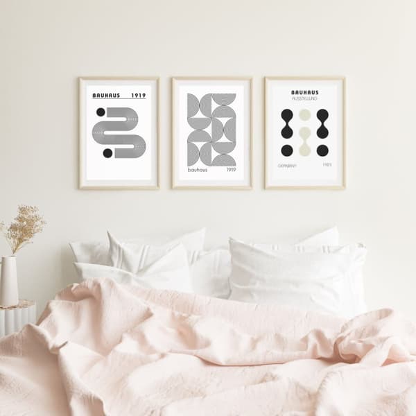 3 sBauhaus Ausstellung Poster – Ikonisk Designaffisch | Modern Väggkonst 30×40 / 50×70 cm | Högkvalitativt Fotopapper