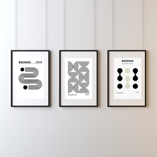 3 sBauhaus Ausstellung Poster – Ikonisk Designaffisch | Modern Väggkonst 30×40 / 50×70 cm | Högkvalitativt Fotopapper
