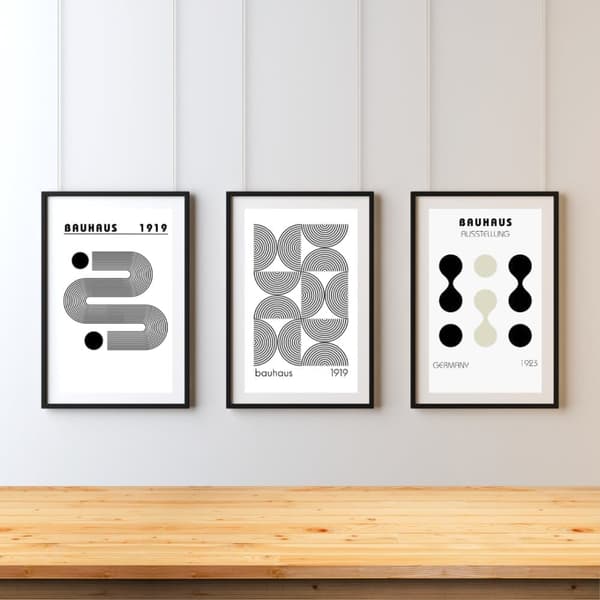 3 sBauhaus Ausstellung Poster – Ikonisk Designaffisch | Modern Väggkonst 30×40 / 50×70 cm | Högkvalitativt Fotopapper