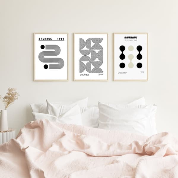3 sBauhaus Ausstellung Poster – Ikonisk Designaffisch | Modern Väggkonst 30×40 / 50×70 cm | Högkvalitativt Fotopapper