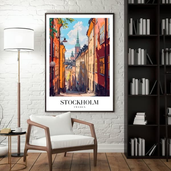 Affisch – Stockholm, Sverige | Skandinavisk Skönhet & Stadsvy