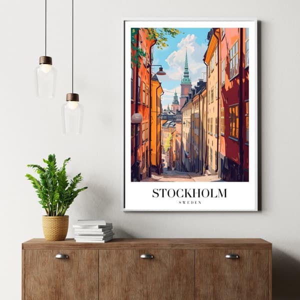 Affisch – Stockholm, Sverige | Skandinavisk Skönhet & Stadsvy