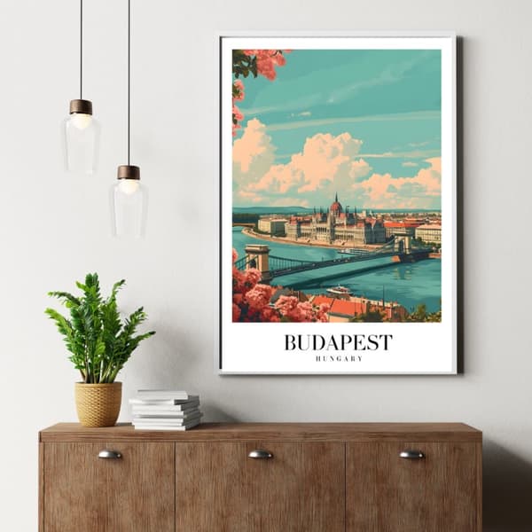 Affisch – Budapest, Ungern | Klassisk Elegans & Stadssiluett