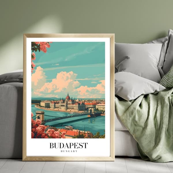 Affisch – Budapest, Ungern | Klassisk Elegans & Stadssiluett