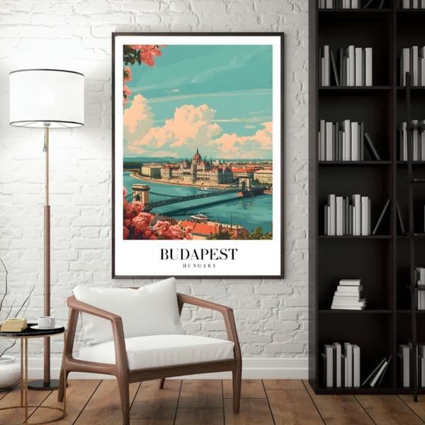 Affisch – Budapest, Ungern | Klassisk Elegans & Stadssiluett 50x70 cm