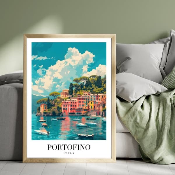 Affisch – Portofino, Italien | Medelhavsidyll & Färgstark Charm