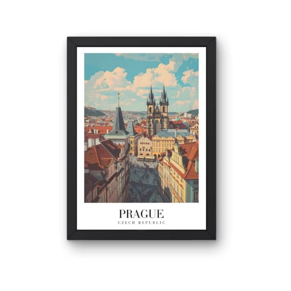 Affisch – Prag, Tjeckien | Romantisk Historia & Arkitektonisk Skönhet