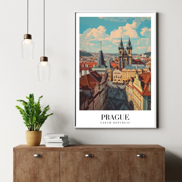 Affisch – Prag, Tjeckien | Romantisk Historia & Arkitektonisk Skönhet