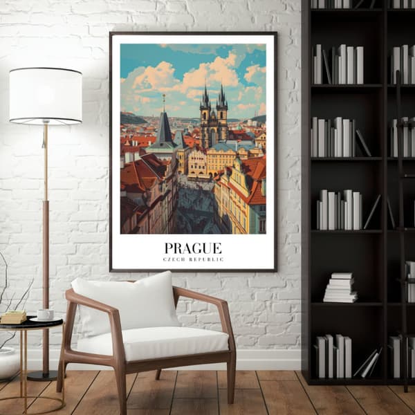 Affisch – Prag, Tjeckien | Romantisk Historia & Arkitektonisk Skönhet