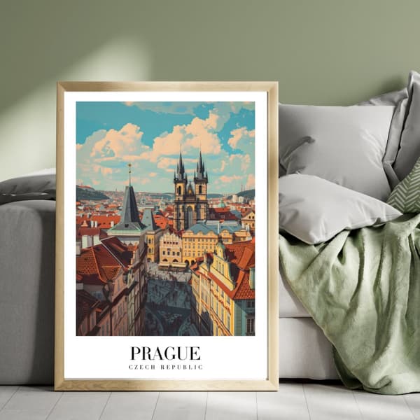 Affisch – Prag, Tjeckien | Romantisk Historia & Arkitektonisk Skönhet