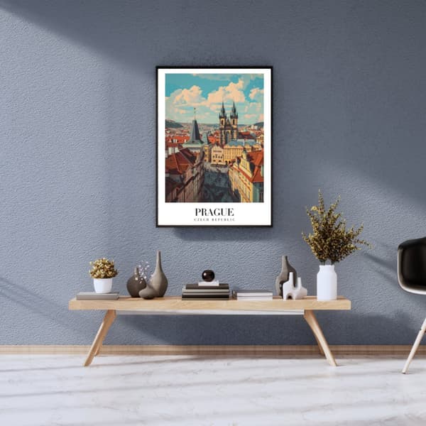 Affisch – Prag, Tjeckien | Romantisk Historia & Arkitektonisk Skönhet