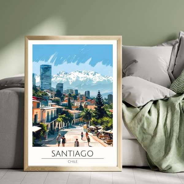 Santiago Chile Affisch – Poster –