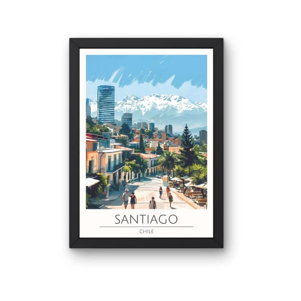 Santiago Chile Affisch – Poster – Storlek 30x40 cm