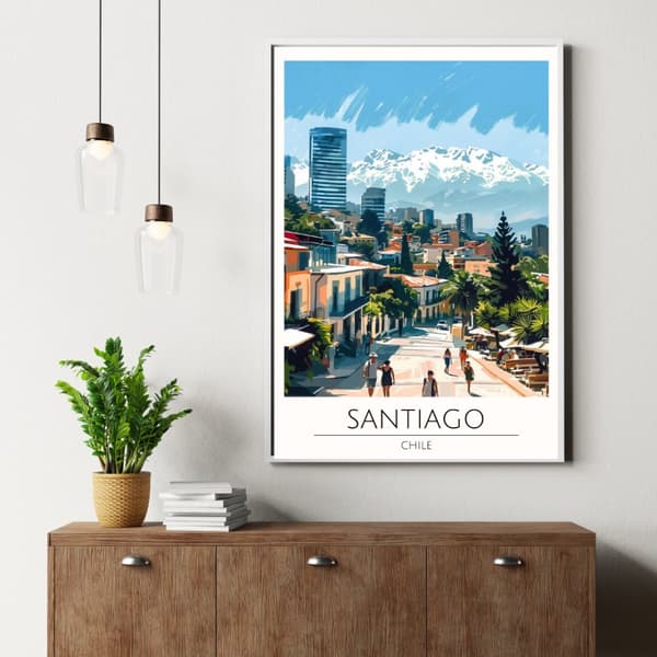 Santiago Chile Affisch – Poster –