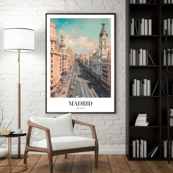 Madrid Spanien Affisch