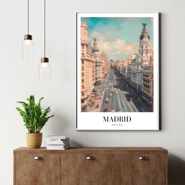 Madrid Spanien Affisch