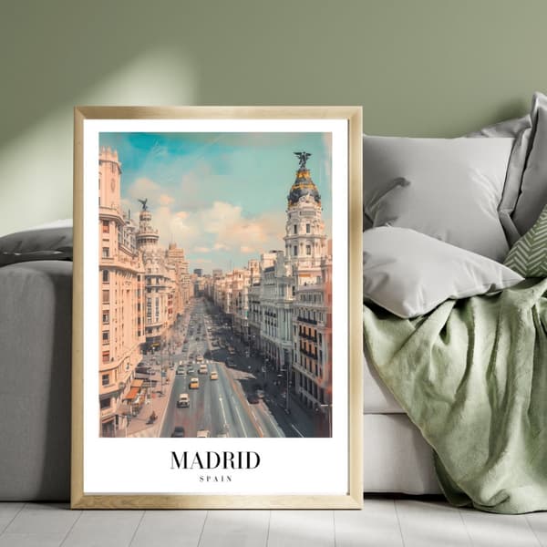 Madrid Spanien Affisch Storlek 30x40 cm