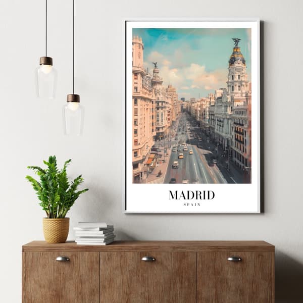 Madrid Spanien Affisch
