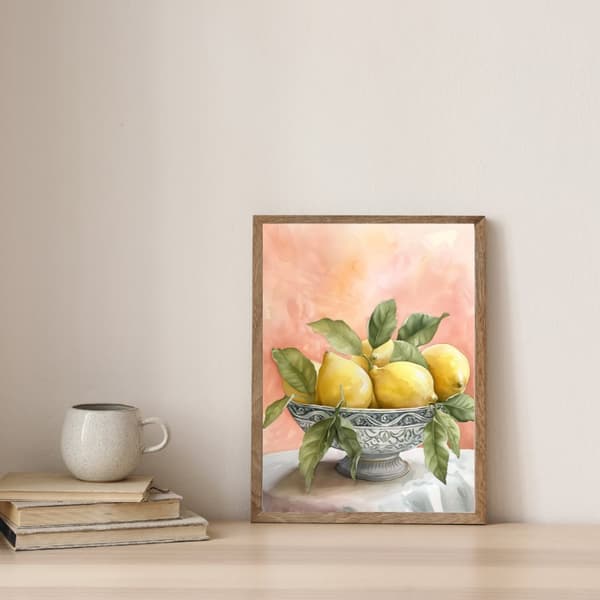 Lemon Affisch – Frukt Poster – Färgstark Väggkonst