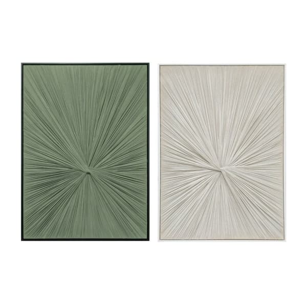 Maalaus Home ESPRIT Vihreä Beige Moderni (2 osaa)