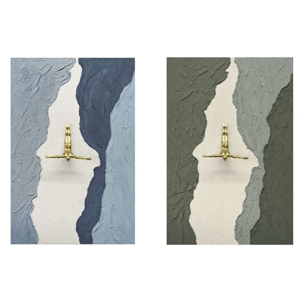 Tavla Home ESPRIT Blå Brun Män Modern 80 x 3,5 x 120 cm (2 antal)