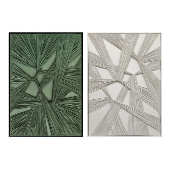 Maleri Home ESPRIT Grønn Beige Moderne (2 enheter)
