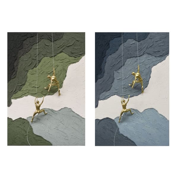 Tavla Home ESPRIT Brun Grön Modern 80 x 3,5 x 120 cm (2 antal)