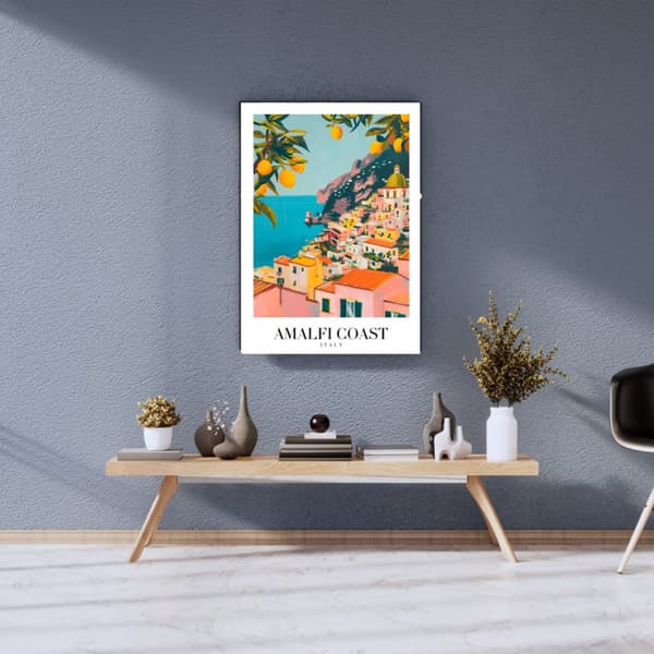 Amalfikusten Italien Poster – Vintage Travel Print – 30×40 & 50×70 cm – Premium 260g Fotopapper