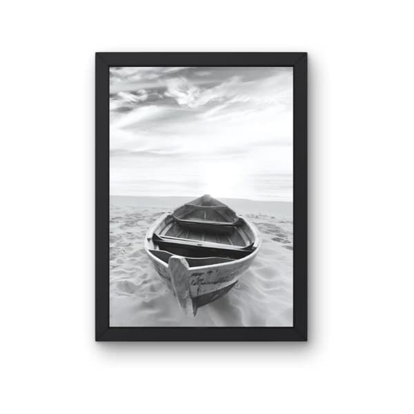 Svartvit Båt Poster – Nautisk Fotokonst i Monokrom Stil Storlek 30×40 cm