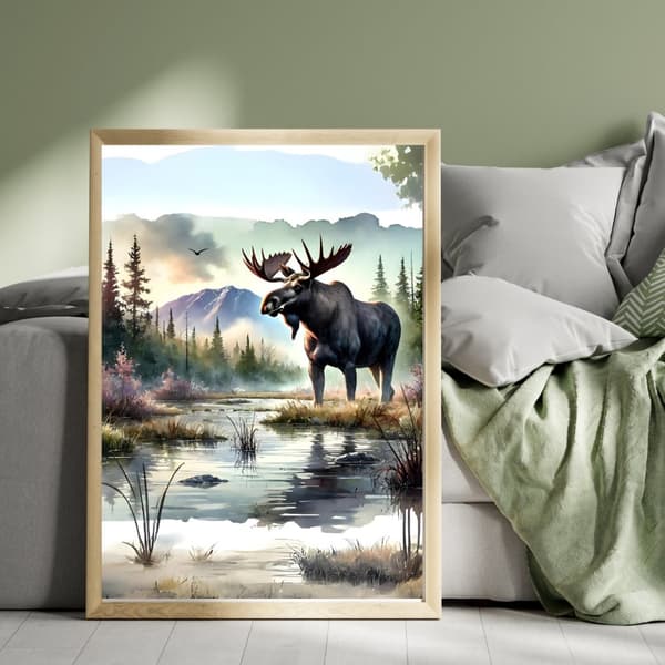 Majestätisk Älg i Vild Natur – Premium Affisch i Storformat
