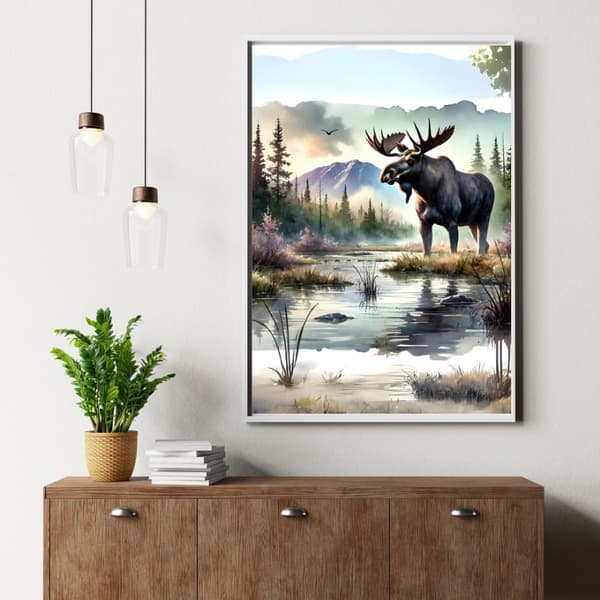Majestätisk Älg i Vild Natur – Premium Affisch i Storformat Storlek 50×70 cm