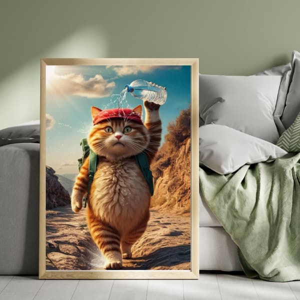 Katt som ställer vatten i huvudet – Warm & Mysig Konsttryck