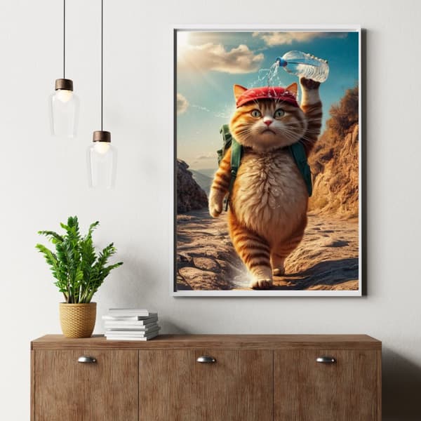 Katt som ställer vatten i huvudet – Warm & Mysig Konsttryck