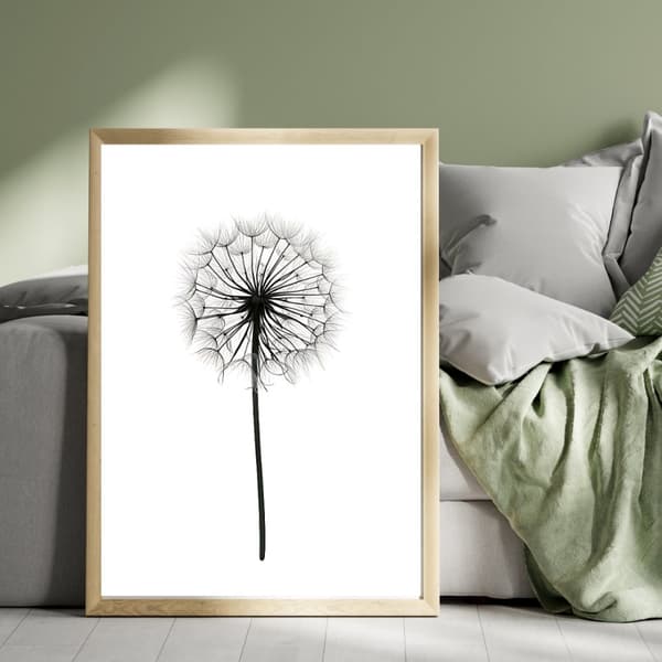 Maskrosor Poster – Naturinspirerad Väggkonst i Mjuka Toner