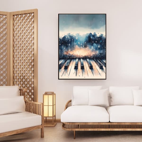 Piano Poster – Stilren Musikaffisch i Svartvitt – 30×40 & 50×70 cm