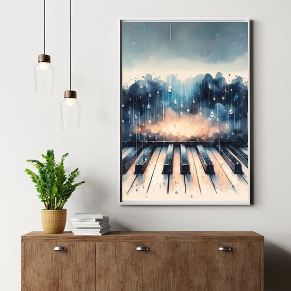 Piano Poster – Stilren Musikaffisch i Svartvitt – 30×40 & 50×70 cm
