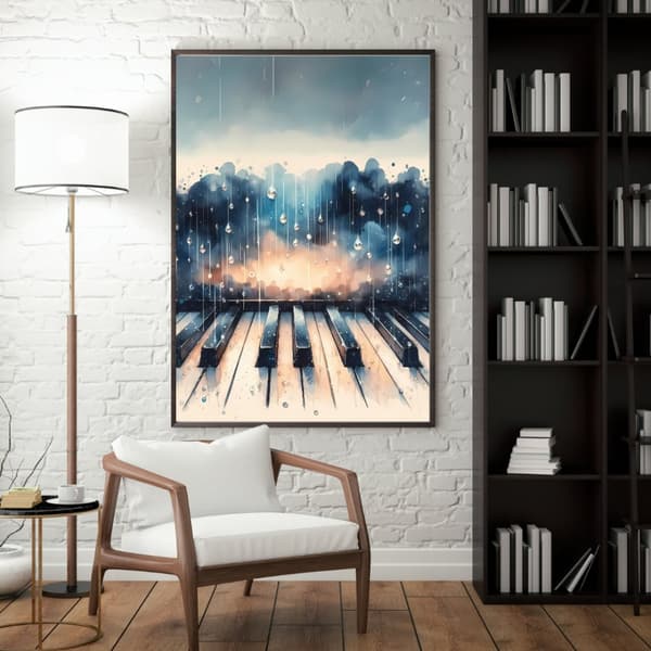 Piano Poster – Stilren Musikaffisch i Svartvitt – 30×40 & 50×70 cm