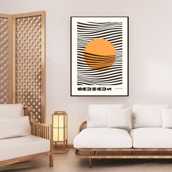 Sol Abstrakt Poster – Modern Väggkonst i Varma Toner
