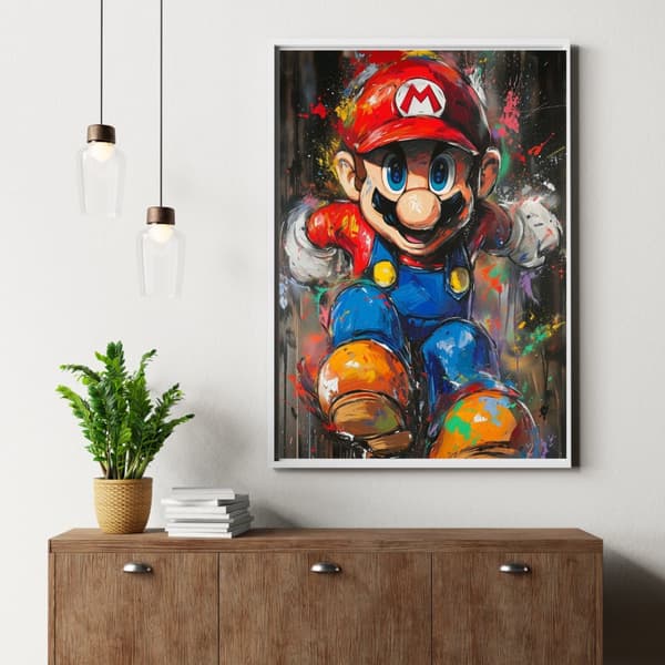 Super Mario Poster – Färgstark Gaming-affisch för Barnrum & Spelhörna