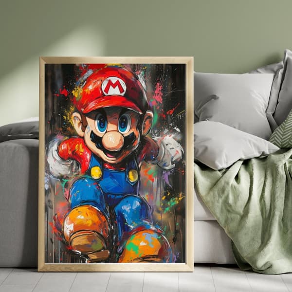 Super Mario Poster – Färgstark Gaming-affisch för Barnrum & Spelhörna
