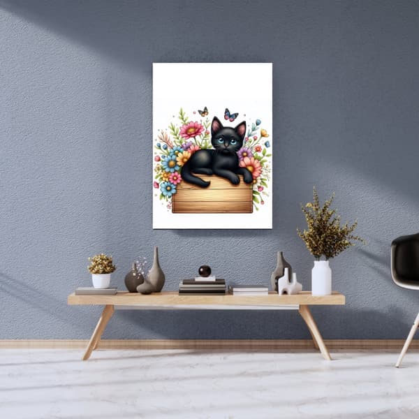 Svart Katt Poster – Mystisk & Elegant Djuraffisch