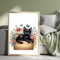 Miniatyrbillede 1 af 6: Svart Katt Poster – Mystisk & Elegant Djuraffisch