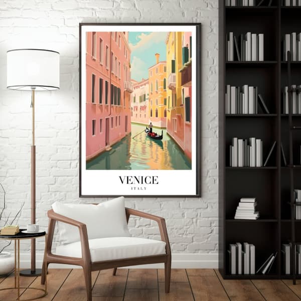 Venedig Poster – Romantisk Italien-affisch med Kanalmotiv
