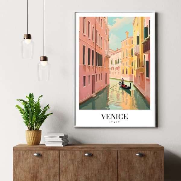 Venedig Poster – Romantisk Italien-affisch med Kanalmotiv