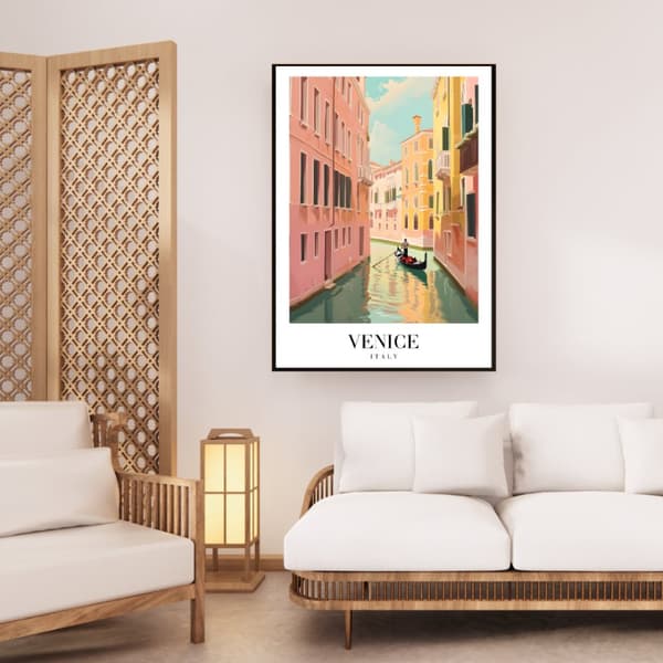 Venedig Poster – Romantisk Italien-affisch med Kanalmotiv Storlek 30×40 cm