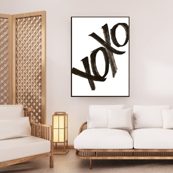 Vit XOXO Poster – Stilren Typografi i Minimalistisk Design Storlek 30×40 cm