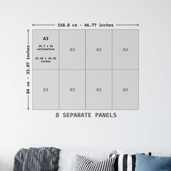 Affisch - Artery8 affisch - PANDT0135 - Fox Sleeping Watercolor XL Giant Panel Poster (8 sektioner) Akvarellaffisch